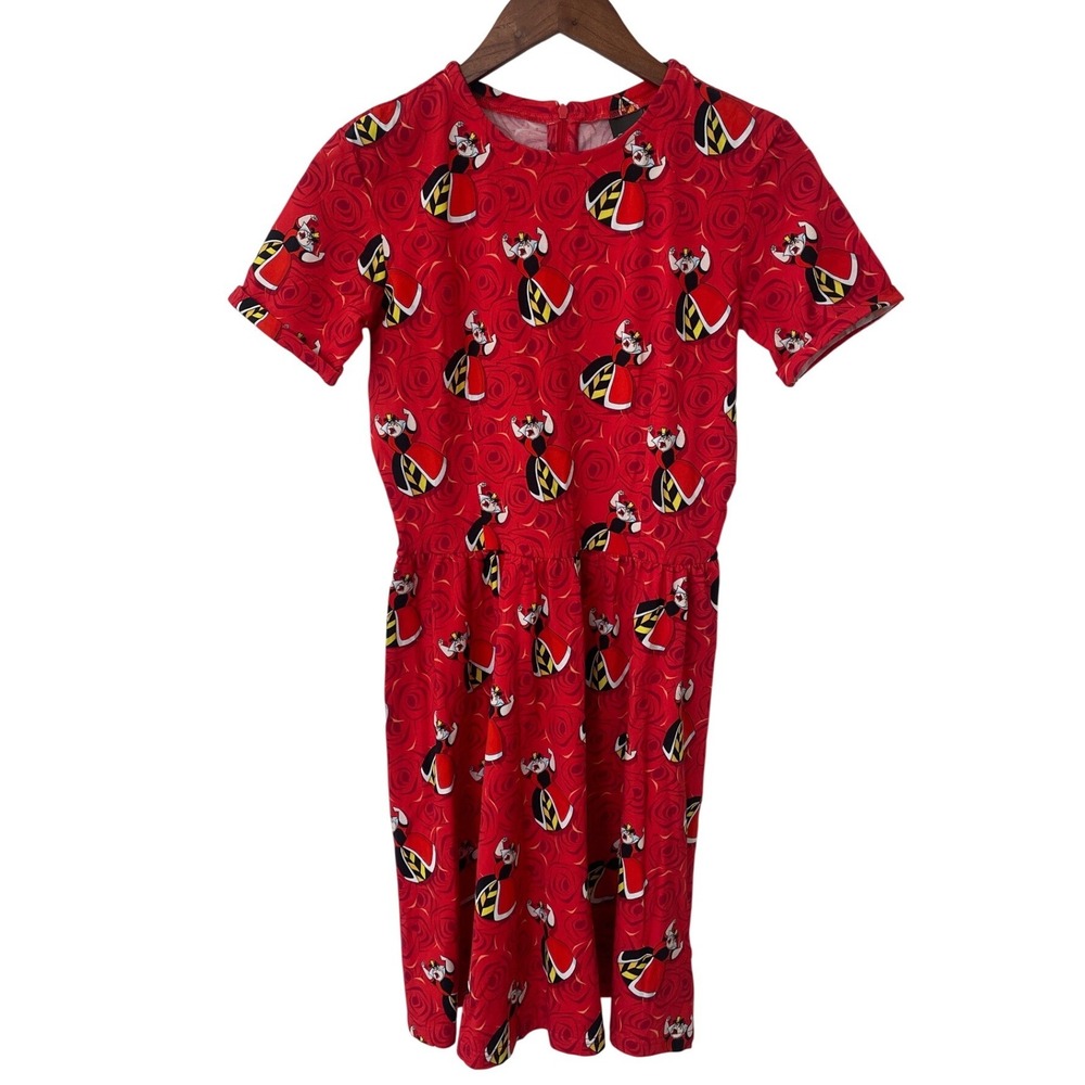 Disney Cakeworthy Queen of Hearts Red Rose‎ Skater Dress Women's Small Alice NWT